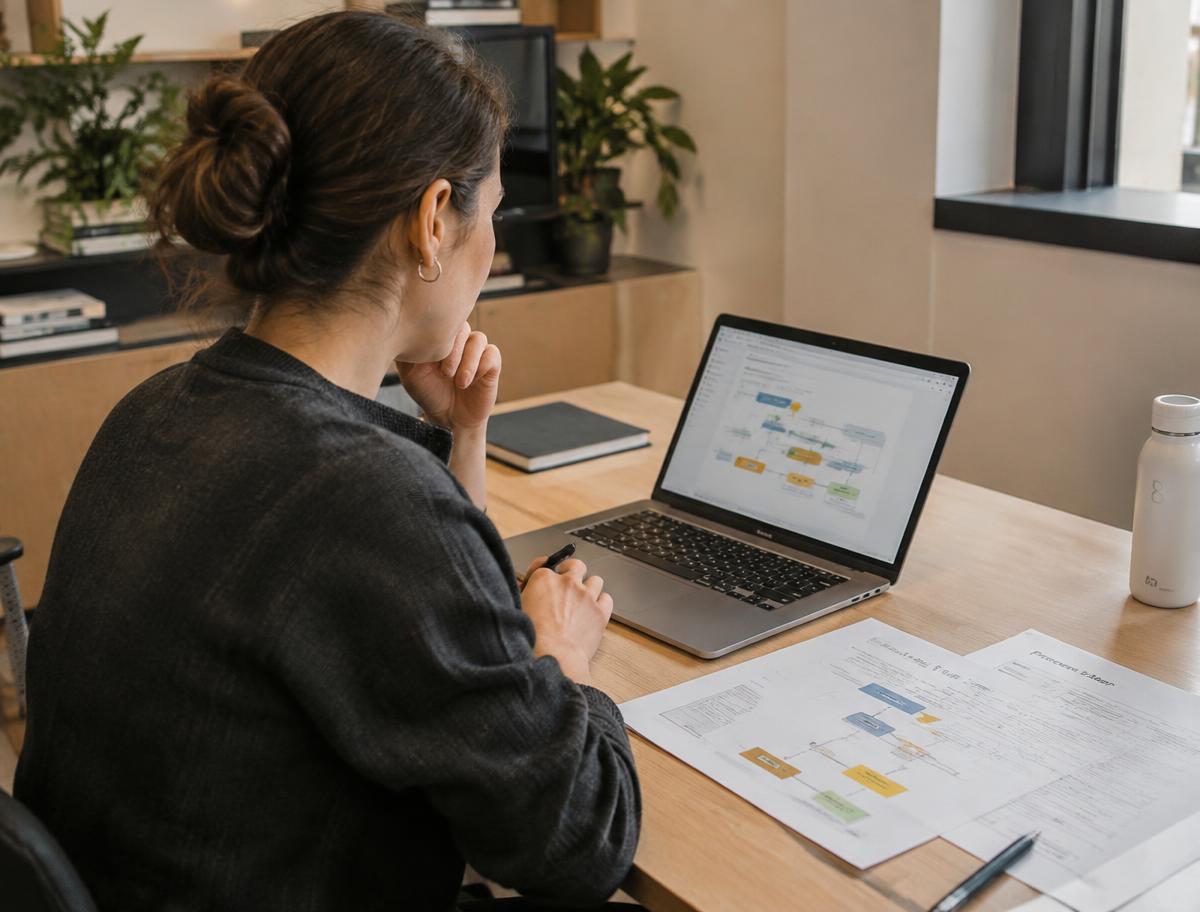 Profesional analizando un proceso de automatización